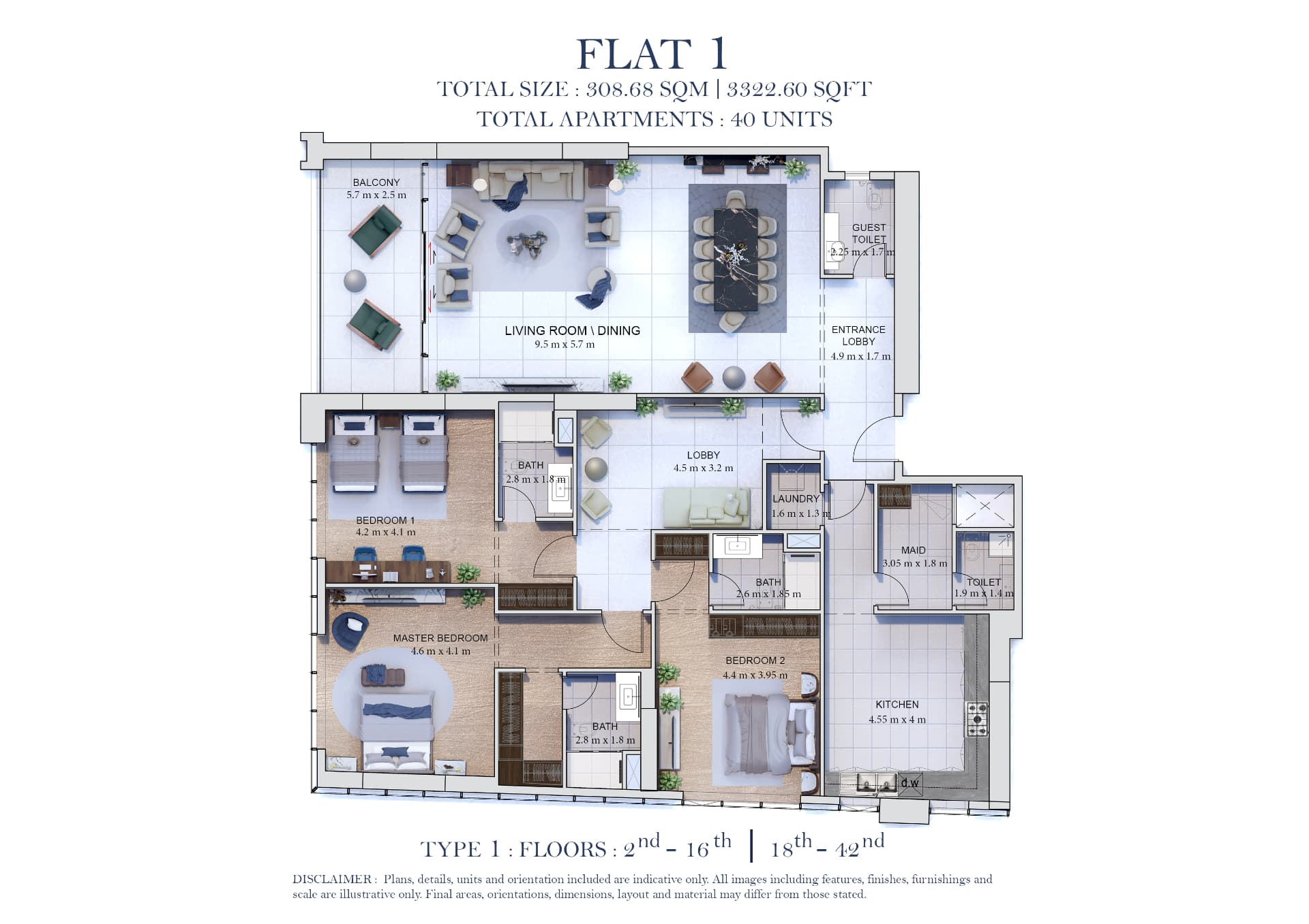 Flat 1 floor plan