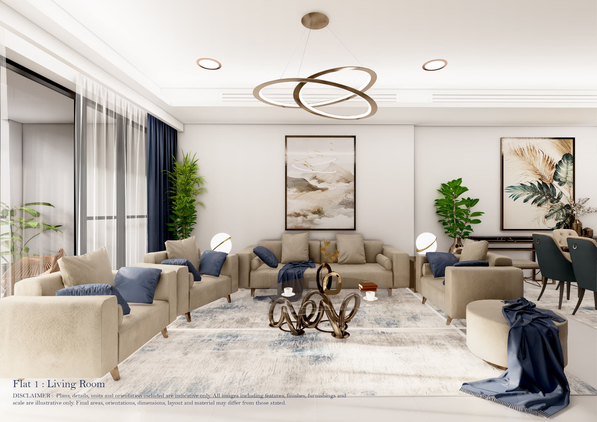 Flat 1 — Living Room