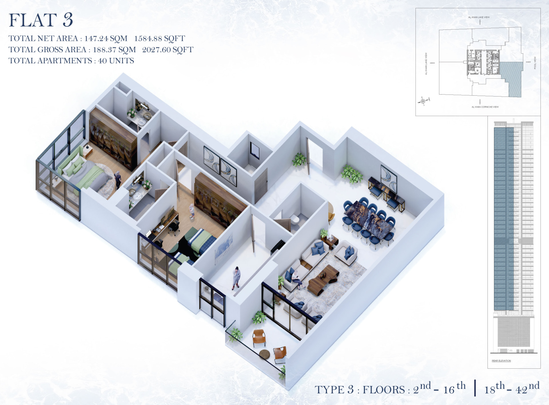 Flat 4 — 3D Residence Plan