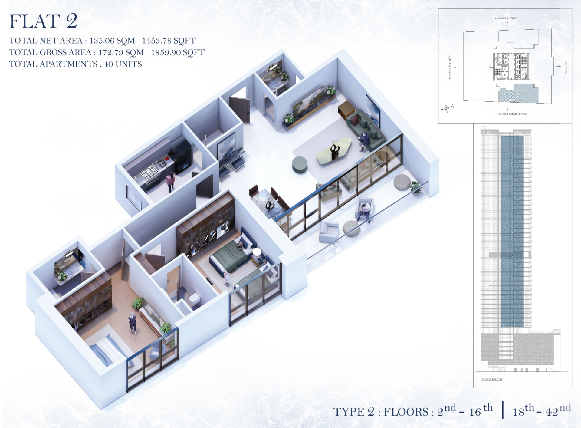 Flat 2 — 3D Residence Plan