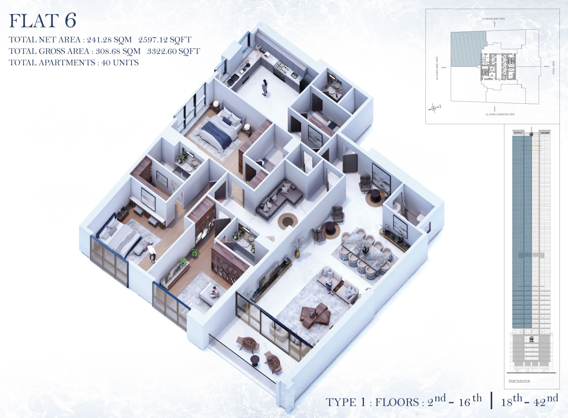 Flat 6 — 3D Residence Plan
